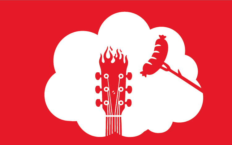 Kytary - oheň, buřty