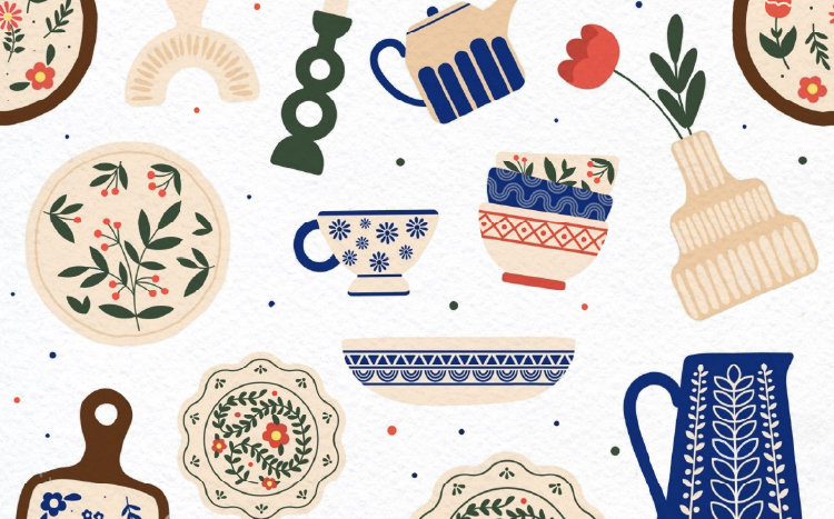 Dekorace porcelánu pro rodiče s dětmi